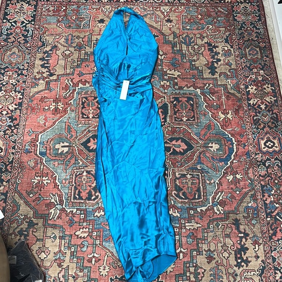 NWT The Sei for FWRD Cross Wrap Halter Dress in Aqua size 4 - Picture 8 of 9